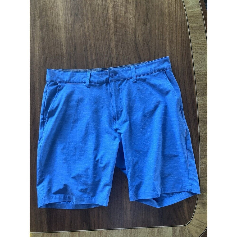 Ron Jon Surf Shop Men's Blue Heathered Textured Hybrid Walk Shorts Size 36